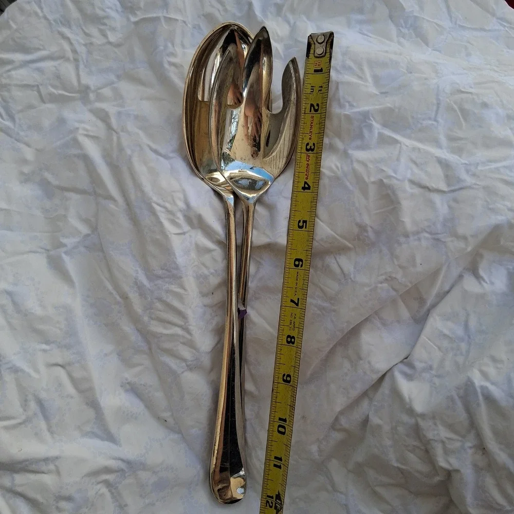 Vintage Gerity Silver Plated Salad Serving Set Spoon and Fork